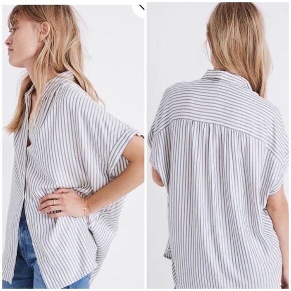 Madewell Tops - Madewell Central Drapey Stripe Shirt Size S